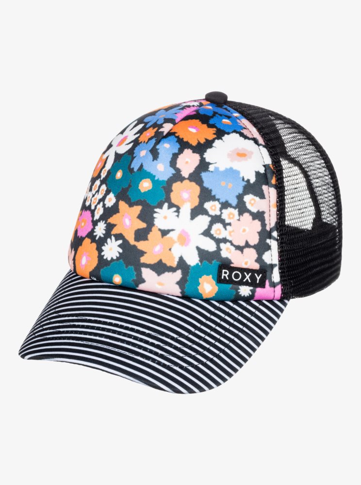 Dark Grey Flower Kids' Roxy 4-16 Honey Coconut Trucker Hats | USA ADOS-53896