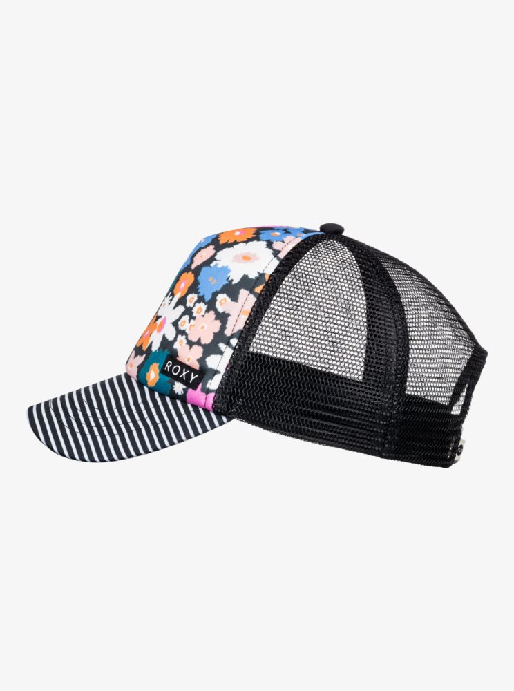 Dark Grey Flower Kids' Roxy 4-16 Honey Coconut Trucker Hats | USA ADOS-53896