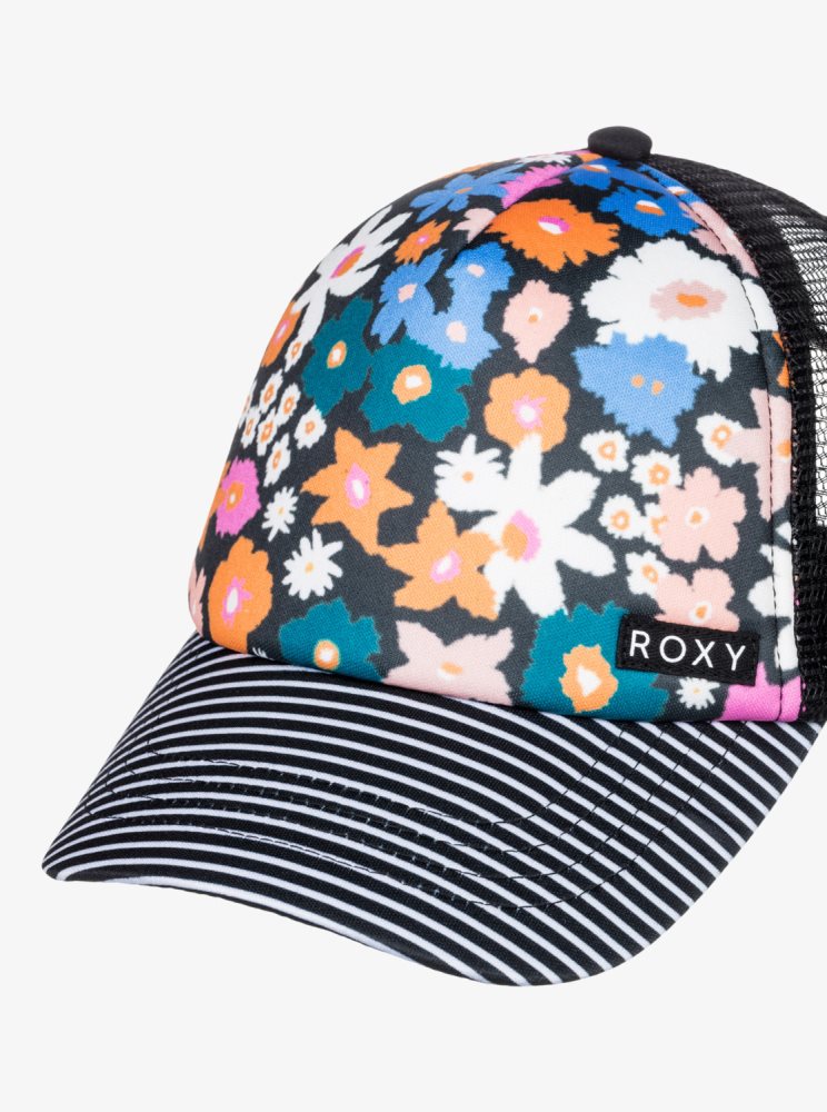 Dark Grey Flower Kids' Roxy 4-16 Honey Coconut Trucker Hats | USA ADOS-53896