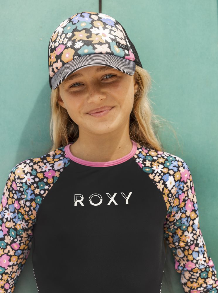 Dark Grey Flower Kids\' Roxy 4-16 Honey Coconut Trucker Hats | USA ADOS-53896