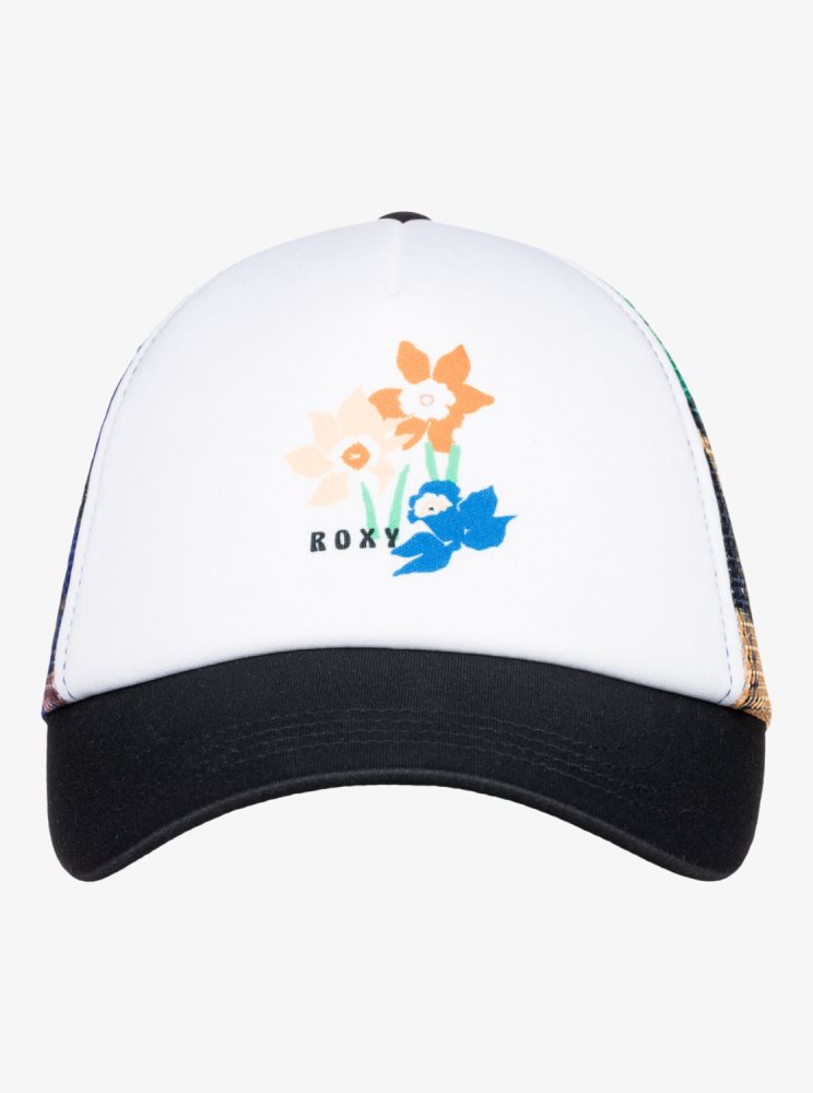 Dark Grey Flower Women's Roxy Donut Spain Trucker Hats | USA LCZY-52038