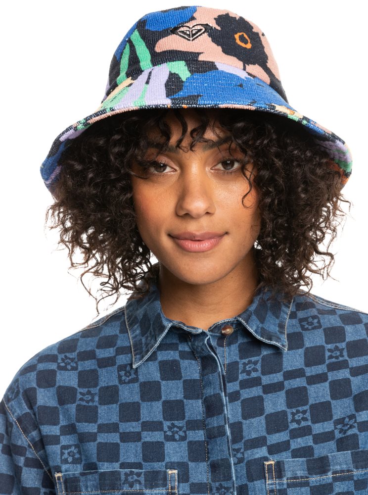 Dark Grey Flower Women's Roxy Mango Passion Bucket Hats | USA WNHI-62785