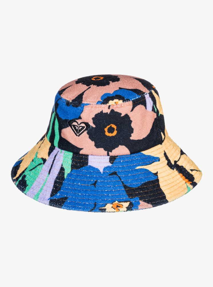 Dark Grey Flower Women's Roxy Mango Passion Bucket Hats | USA WNHI-62785