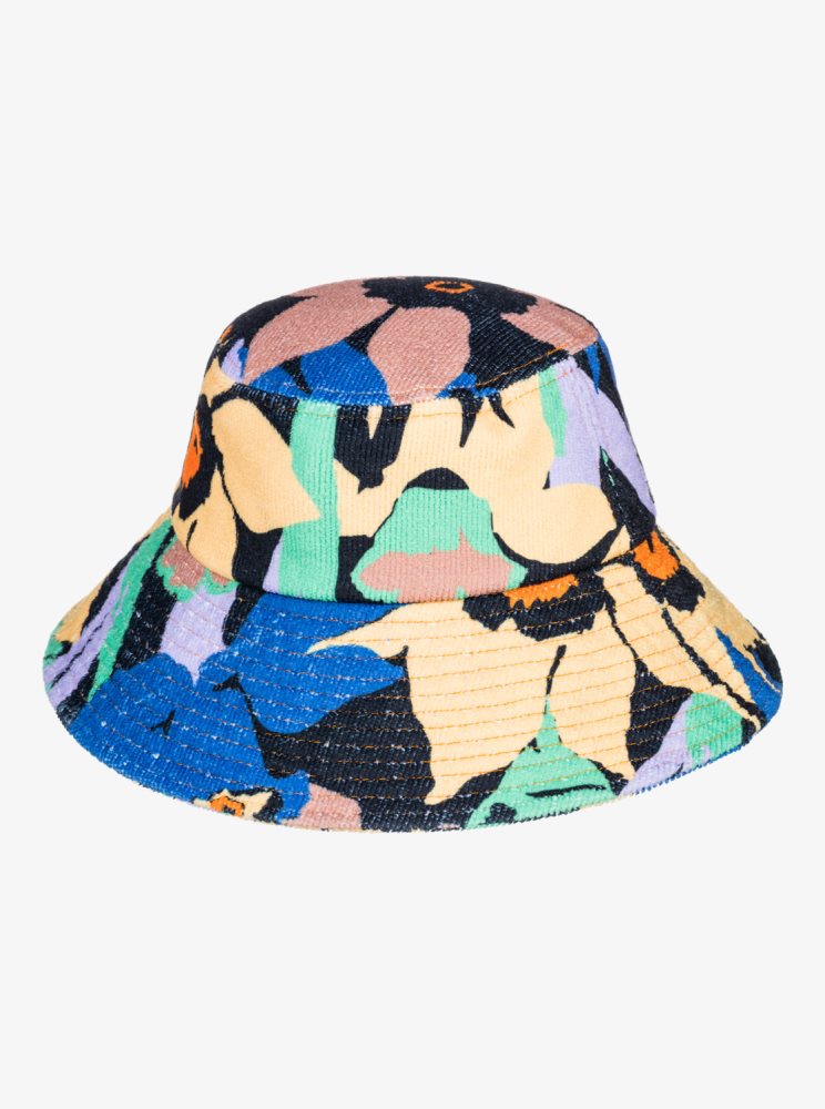 Dark Grey Flower Women's Roxy Mango Passion Bucket Hats | USA WNHI-62785