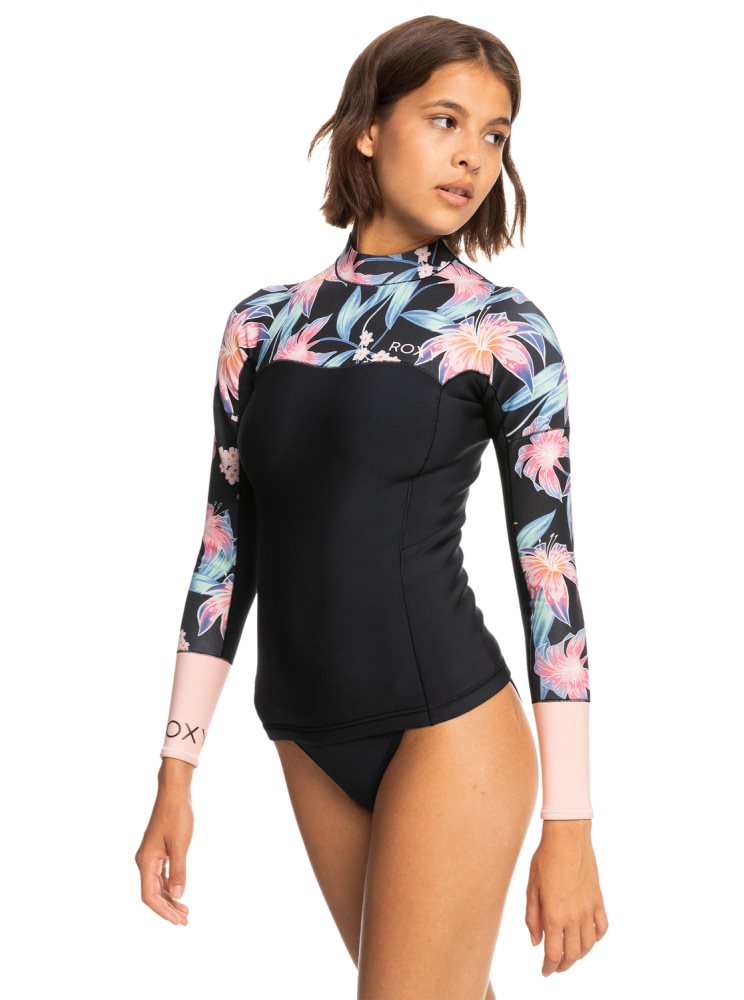 Dark Grey Women's Roxy 1mm Swell Series Long Sleeve Top Wetsuit | USA NQWC-61802