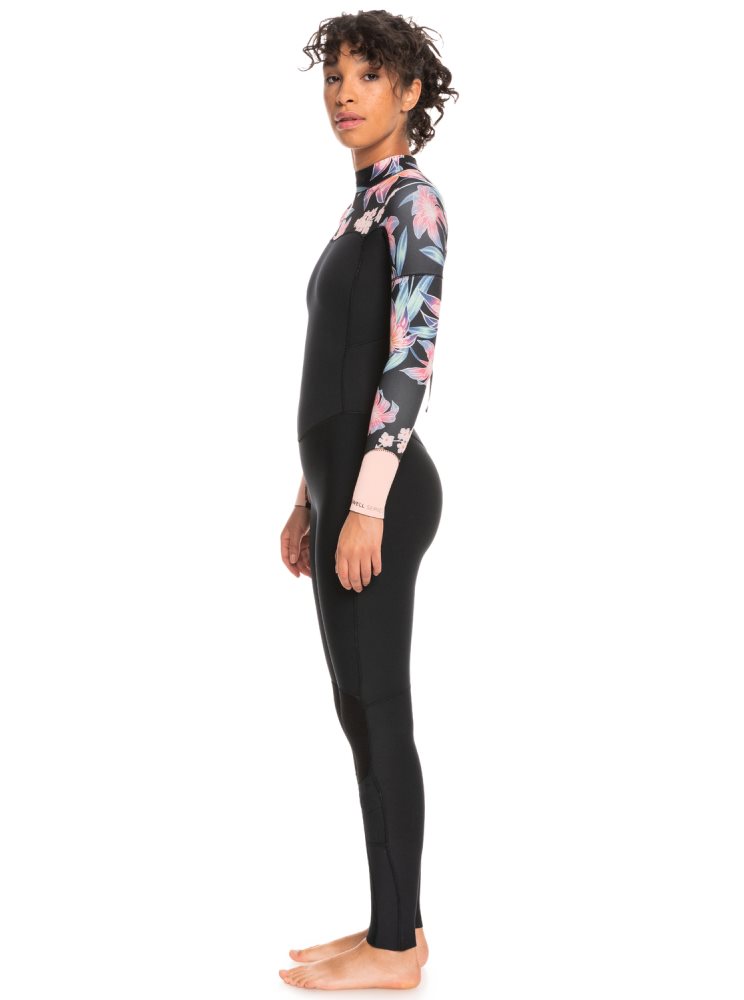 Dark Grey Women's Roxy 3/2mm Swell Series Back Zip Wetsuit | USA GPUZ-87263