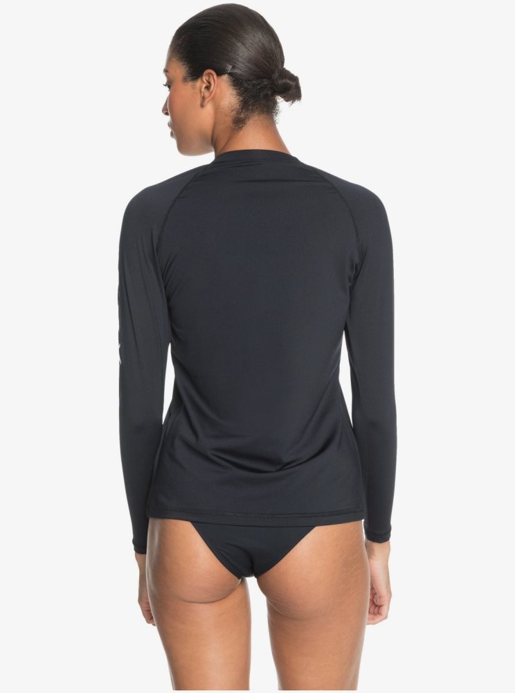 Dark Grey Women's Roxy Beach Classics Long Sleeve UPF 50 Rashguards | USA DVGY-29107