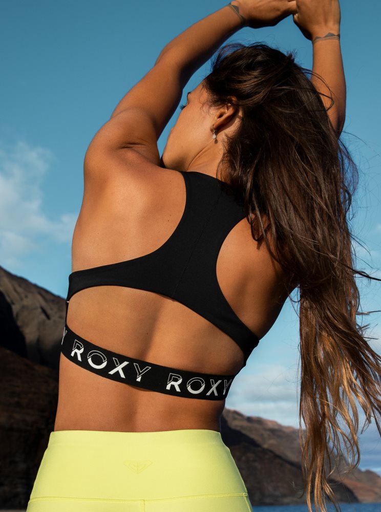 Dark Grey Women\'s Roxy Bold Moves Sports Bra | USA MBHI-24679