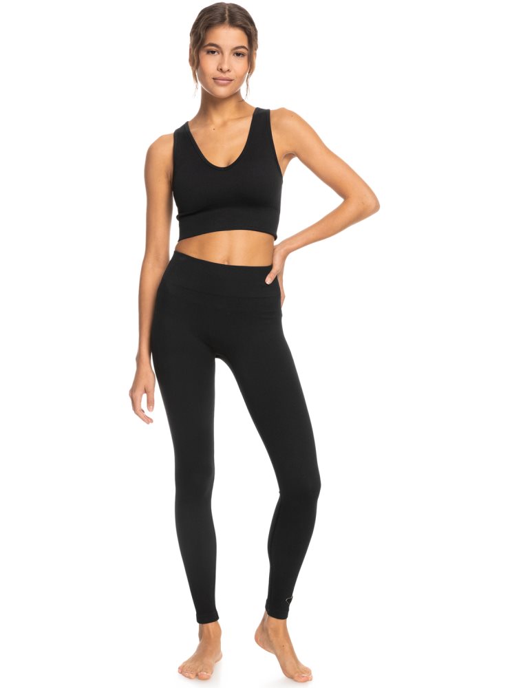 Dark Grey Women's Roxy Chill Out Seamless Technical Leggings | USA TURK-06841