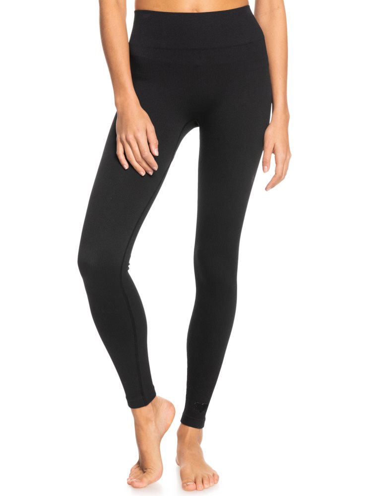 Dark Grey Women\'s Roxy Chill Out Seamless Technical Leggings | USA TURK-06841