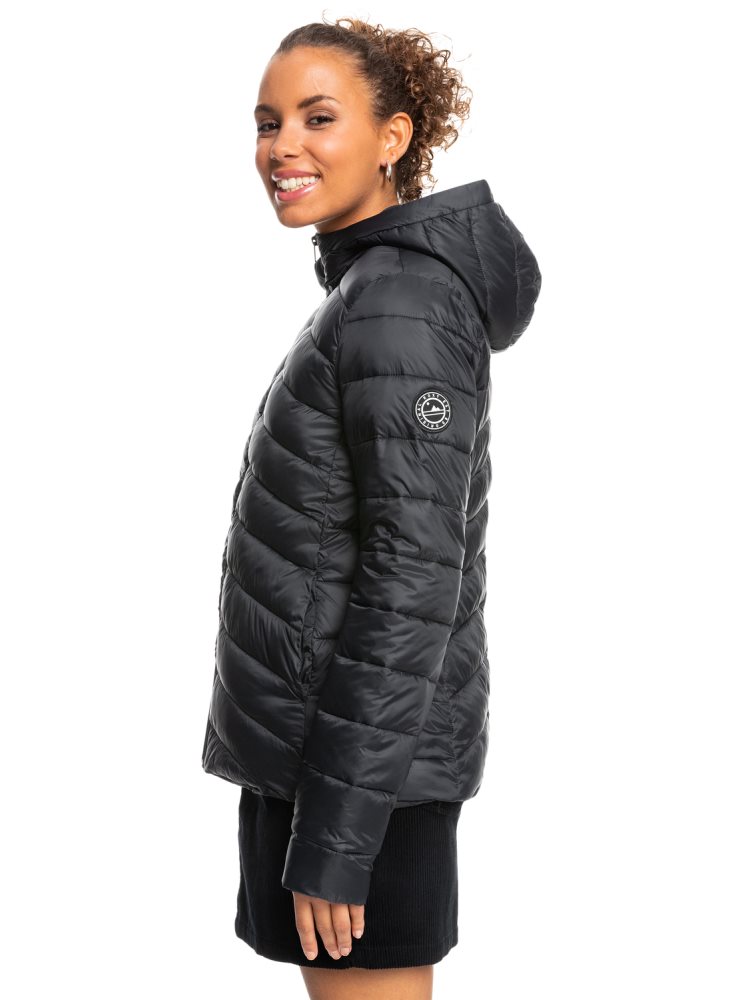 Dark Grey Women's Roxy Coast Road Hoodeds Jackets | USA CLWV-25684