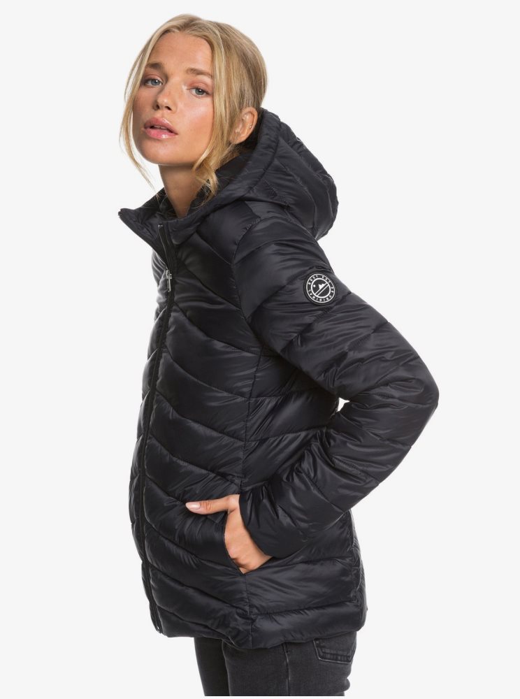 Dark Grey Women's Roxy Coast Road Hoodeds Jackets | USA CLWV-25684