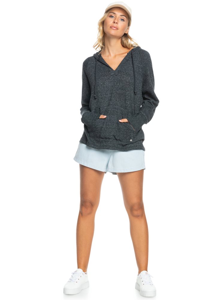 Dark Grey Women's Roxy Destination Surf Hoodie | USA OCDW-82945