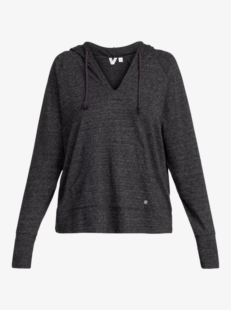 Dark Grey Women's Roxy Destination Surf Hoodie | USA OCDW-82945