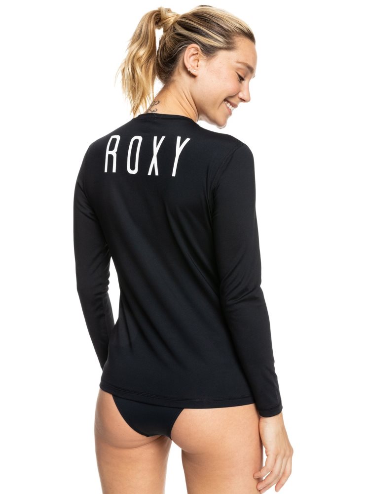 Dark Grey Women's Roxy Enjoy Waves Long Sleeve UPF 50 Rashguards | USA OBJR-39624