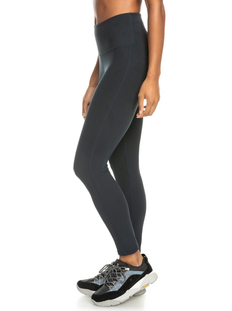 Dark Grey Women's Roxy Heart Into It Technical Leggings | USA VQRI-35968