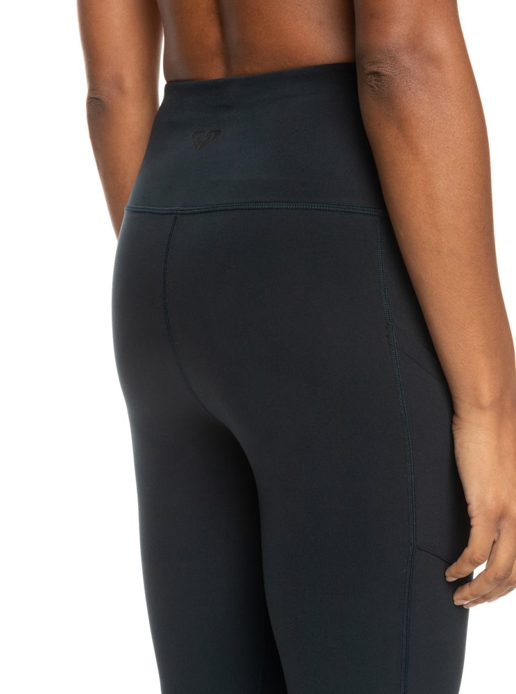 Dark Grey Women's Roxy Heart Into It Technical Leggings | USA VQRI-35968