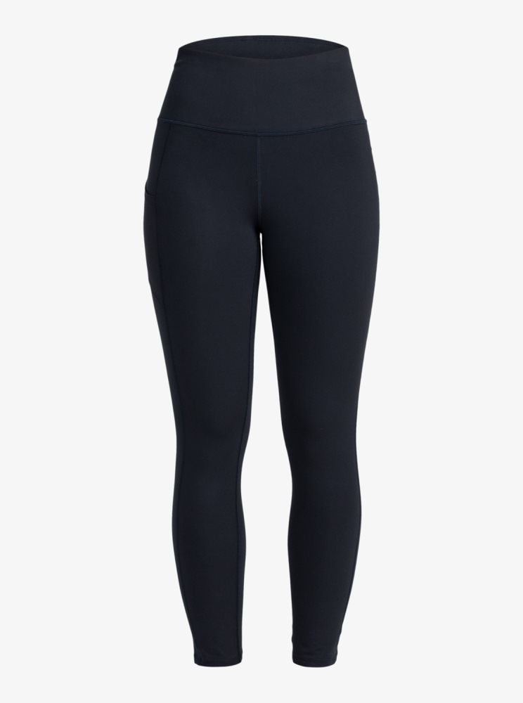 Dark Grey Women's Roxy Heart Into It Technical Leggings | USA VQRI-35968