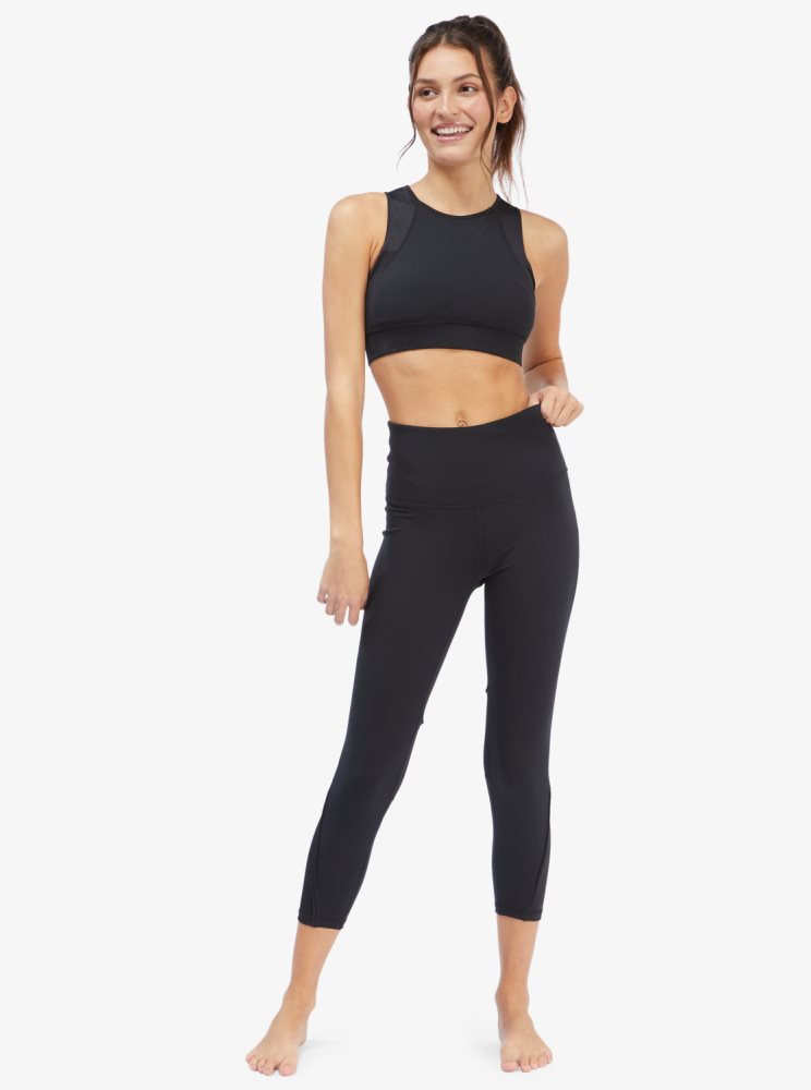 Dark Grey Women's Roxy Interstellar Disco Fitness Leggings | USA DJMV-18379