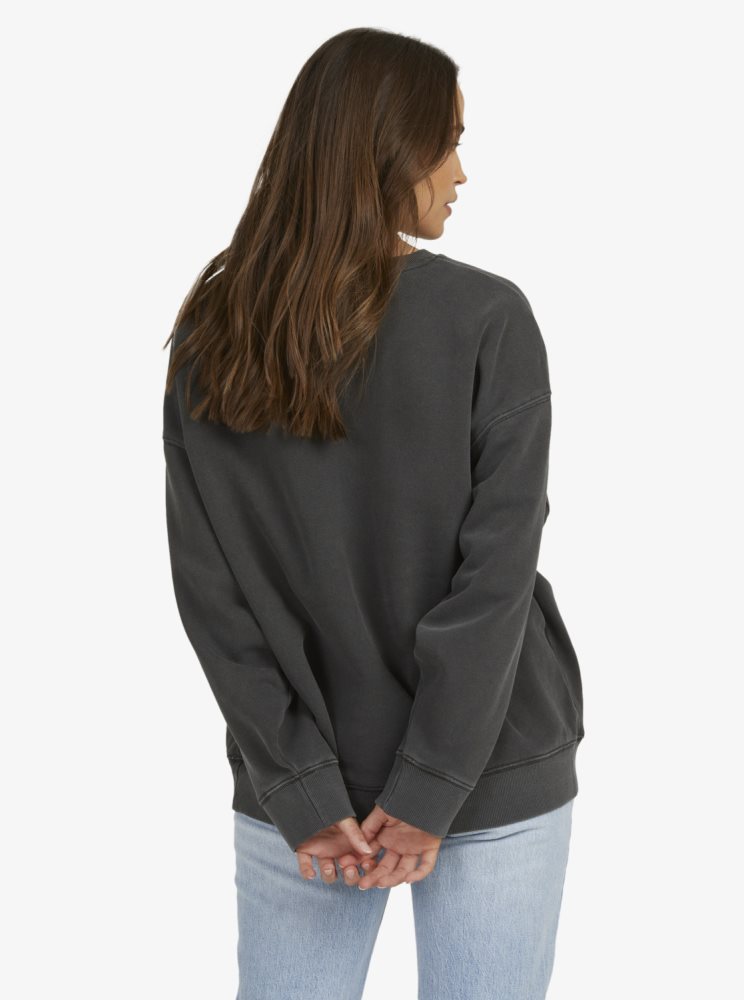 Dark Grey Women's Roxy Into The Night Sweatshirts | USA XGUE-79051