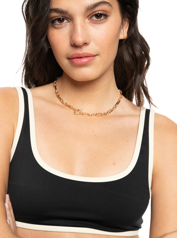 Dark Grey Women's Roxy Kelia Essential Bra Tops | USA KMOU-42185