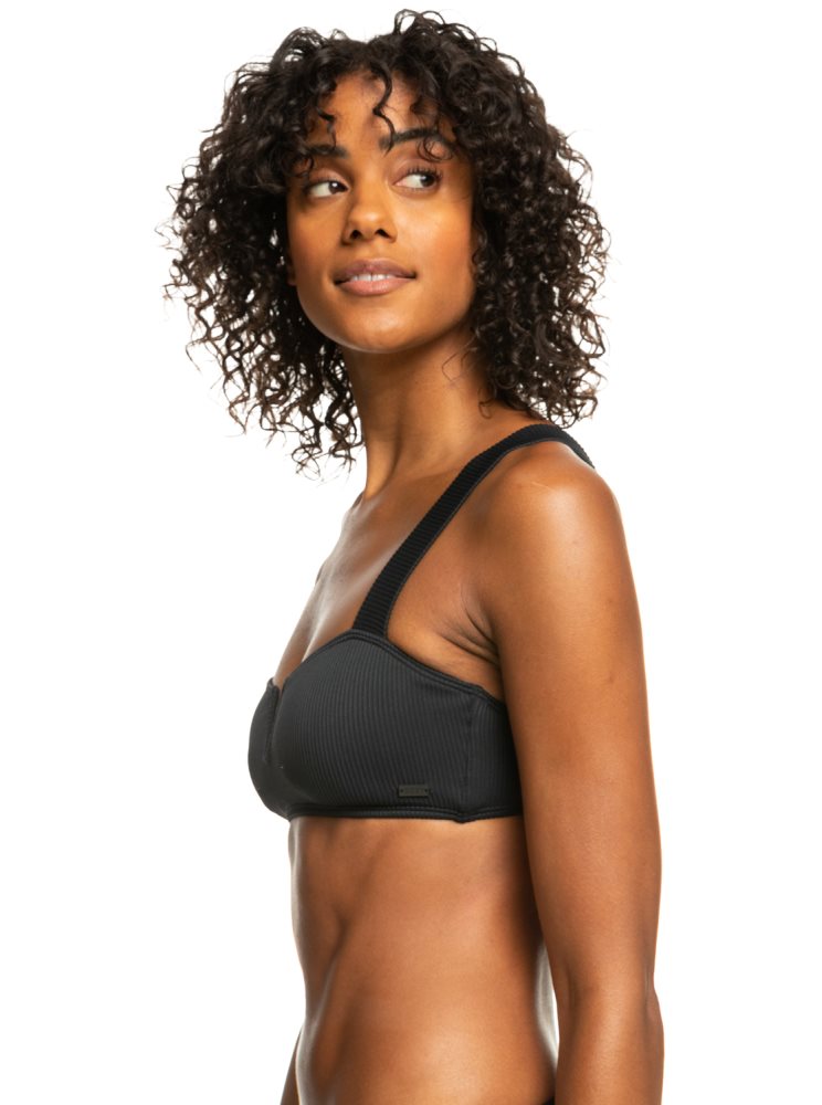 Dark Grey Women's Roxy Love Bralette Bikini Tops | USA XGWH-73149