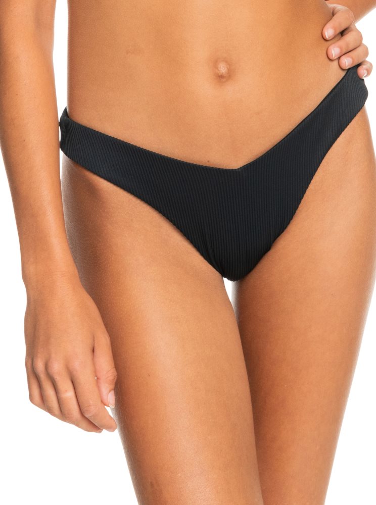 Dark Grey Women's Roxy Love Cheeky Bikini Bottoms | USA DEKM-38549