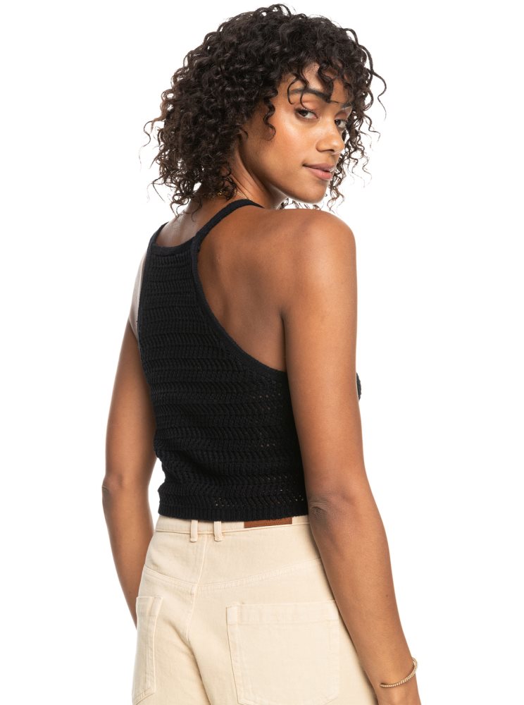 Dark Grey Women's Roxy Malibu Crush Knitted Halter Tops | USA UXMN-42038