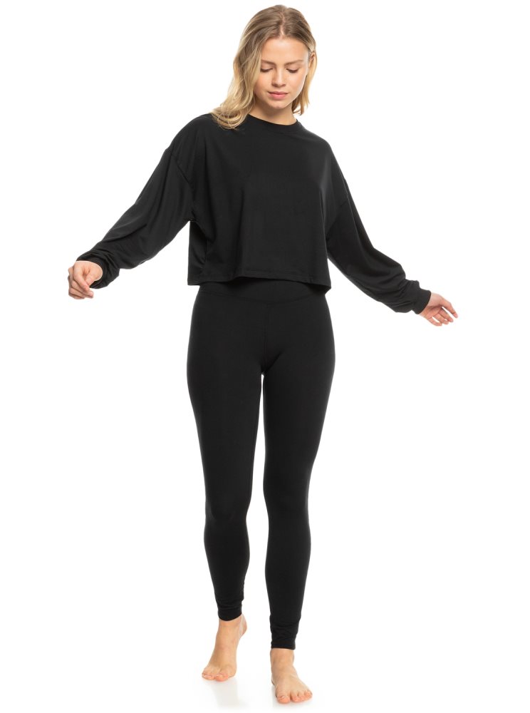 Dark Grey Women's Roxy Naturally Active Long Sleeve T Shirts | USA BTRN-85042