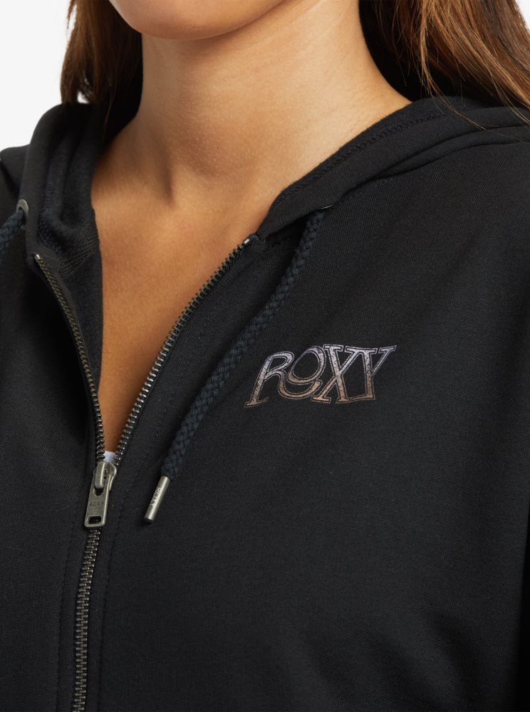 Dark Grey Women's Roxy Oversized Evening Hike B Oversize Hoodie | USA SECF-23714