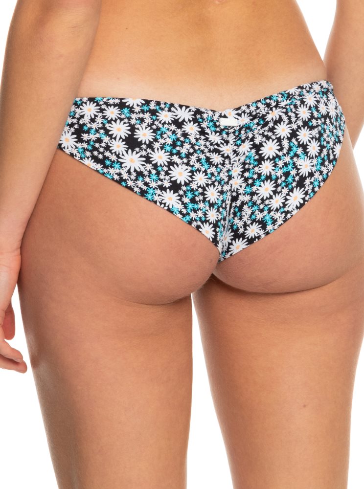 Dark Grey Women's Roxy Printed Beach Classics Cheeky Bikini Bottoms | USA GTHA-35192