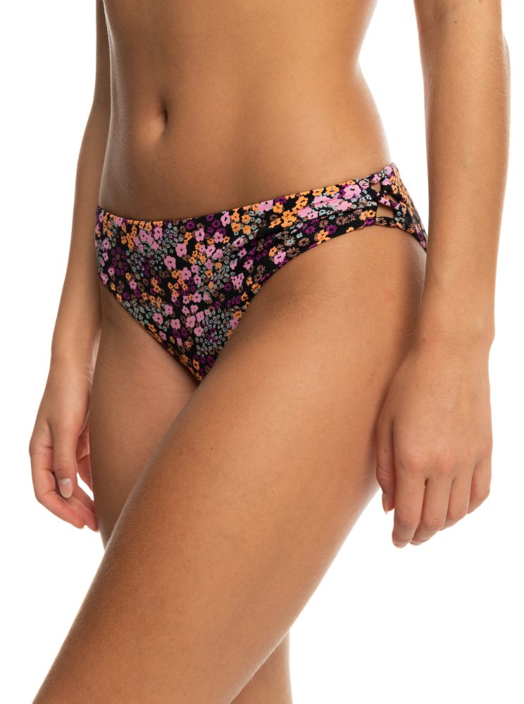 Dark Grey Women's Roxy Printed Beach Classics Hipster Bikini Bottoms | USA LVFQ-76592