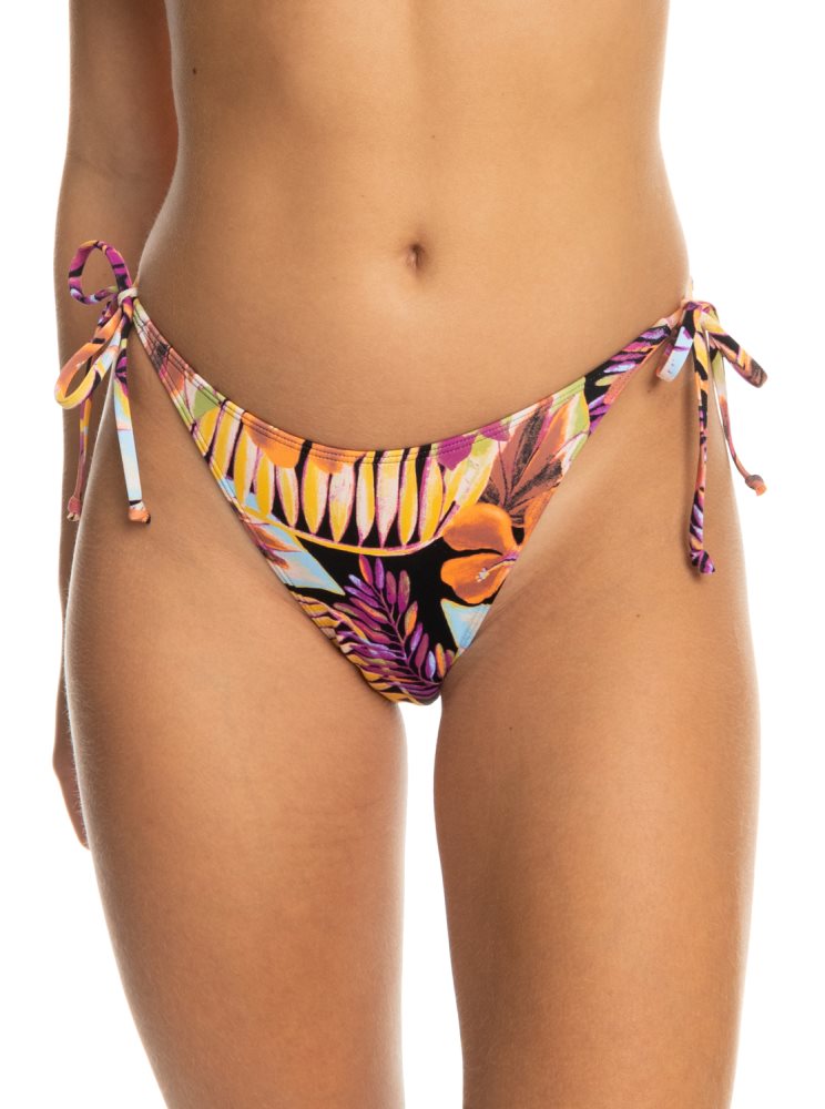 Dark Grey Women\'s Roxy Printed Beach Classics Cheeky Bikini Bottoms | USA SOTQ-73951