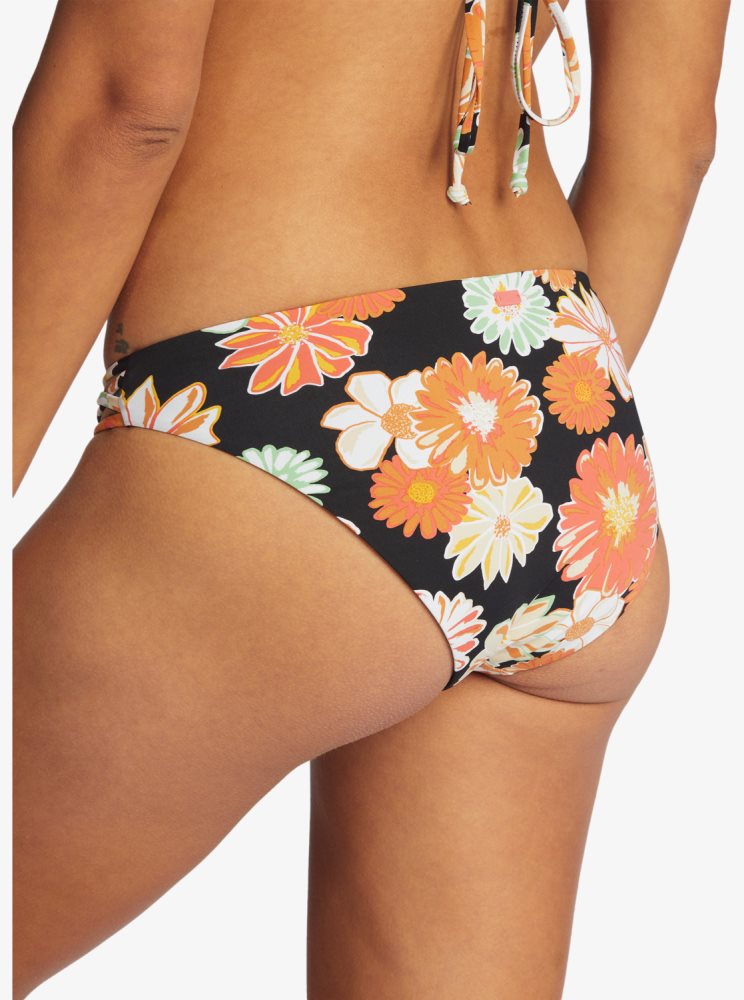 Dark Grey Women's Roxy Printed Beach Classics Hipster Bikini Bottoms | USA TURD-93601