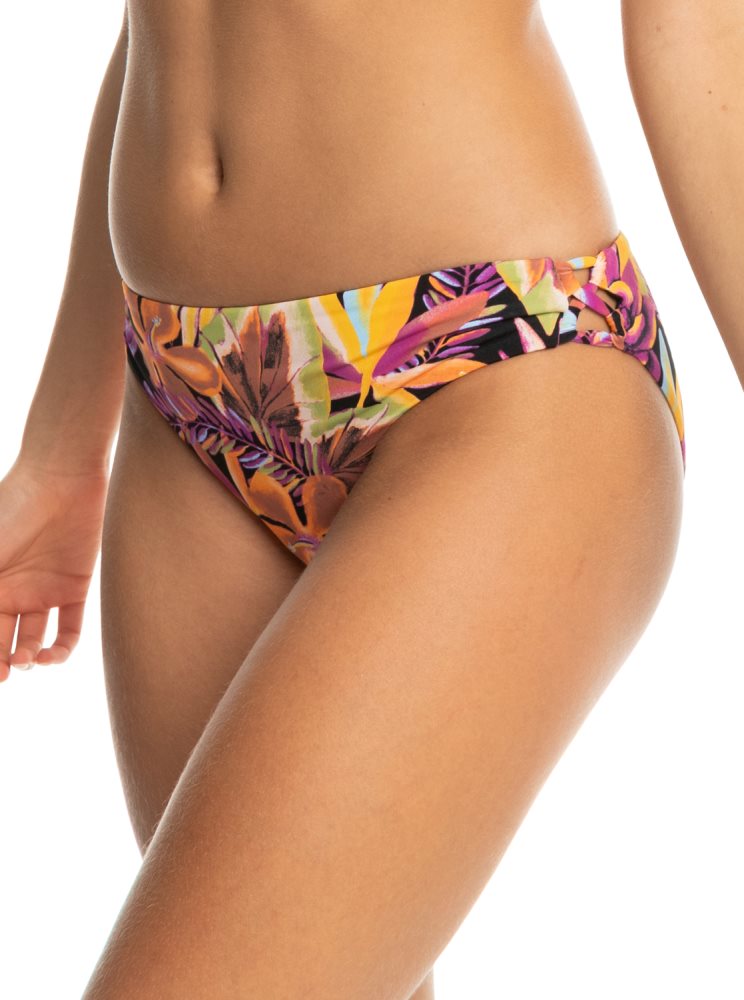 Dark Grey Women's Roxy Printed Beach Classics Hipster Bikini Bottoms | USA VEID-61893