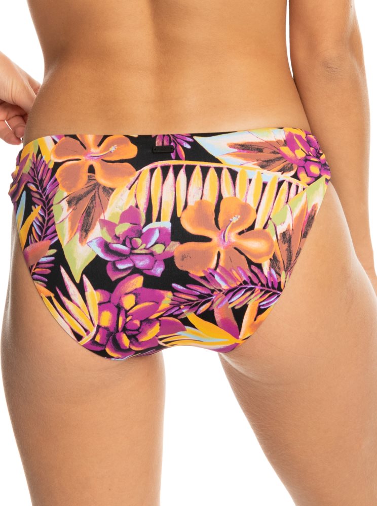 Dark Grey Women's Roxy Printed Beach Classics Hipster Bikini Bottoms | USA VEID-61893