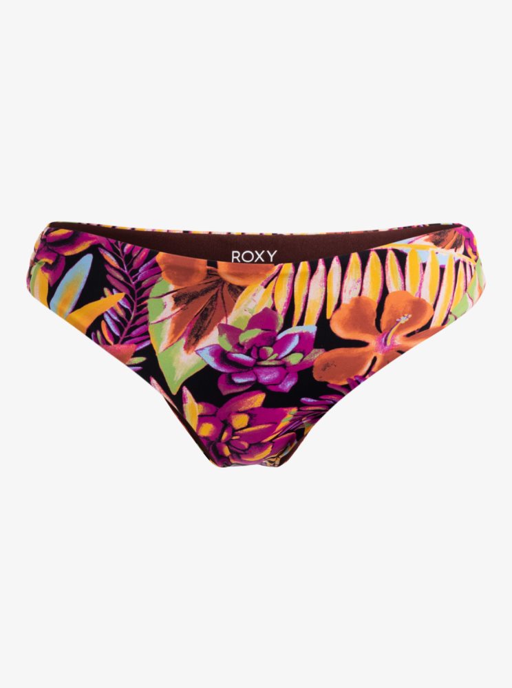 Dark Grey Women's Roxy Printed Beach Classics Hipster Bikini Bottoms | USA VEID-61893