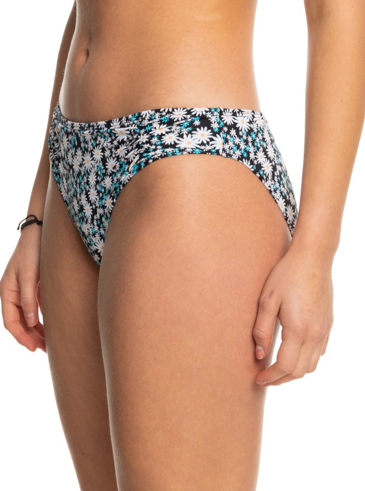 Dark Grey Women's Roxy Printed Beach Classics Hipster Bikini Bottoms | USA ZJDU-78031