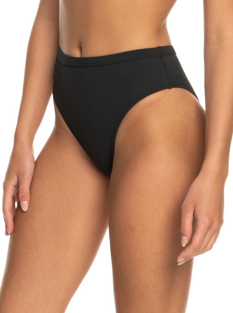 Dark Grey Women's Roxy Pro The Backside Moderate Bikini Bottoms | USA JNDQ-45829