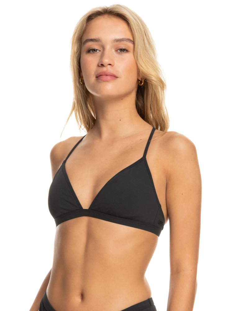 Dark Grey Women's Roxy Pro The Cut Back Triangle Bikini Tops | USA YCPO-97364