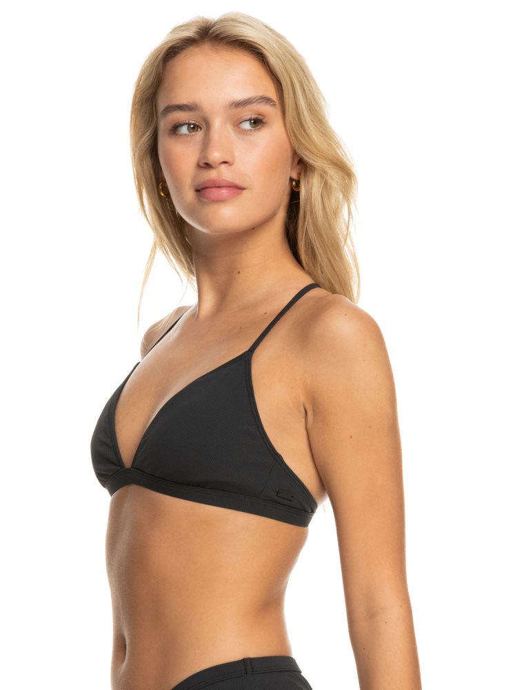 Dark Grey Women's Roxy Pro The Cut Back Triangle Bikini Tops | USA YCPO-97364