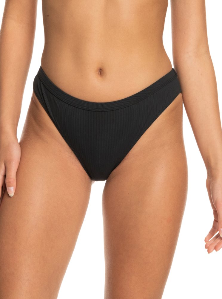 Dark Grey Women's Roxy Pro The Snap Turn Cheeky Bikini Bottoms | USA YJNK-81053