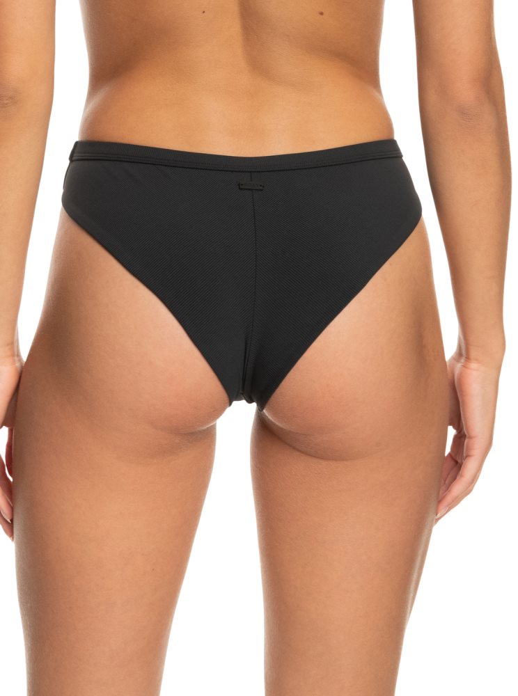 Dark Grey Women's Roxy Pro The Snap Turn Cheeky Bikini Bottoms | USA YJNK-81053