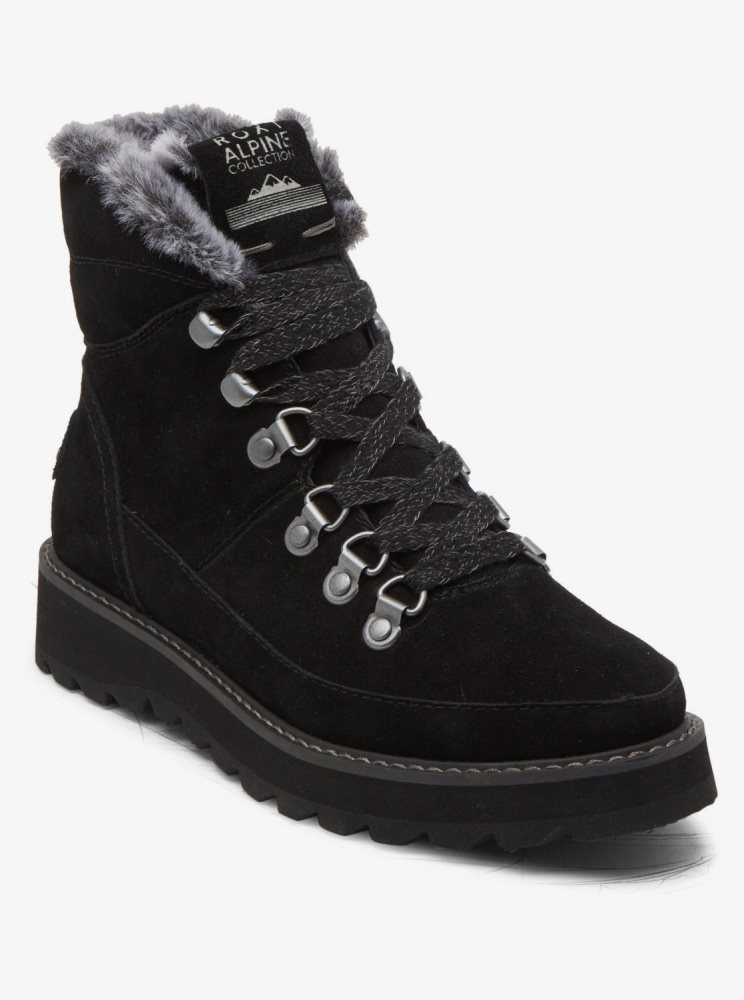 Dark Grey Women's Roxy Sadie Lace-Up Boots | USA DAZT-84503