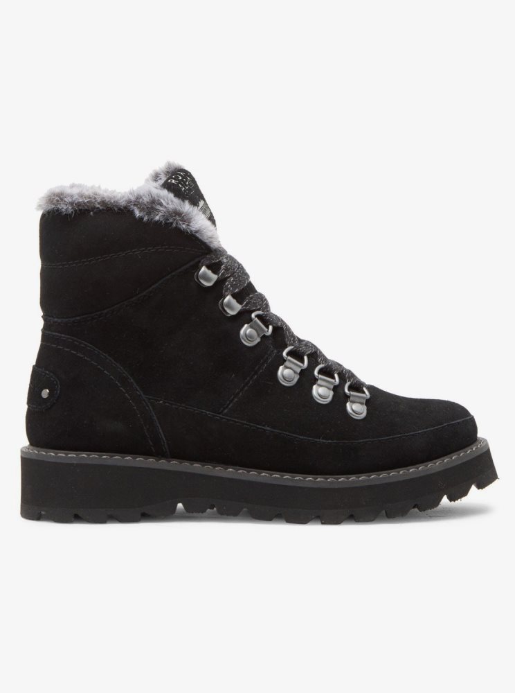 Dark Grey Women's Roxy Sadie Lace-Up Boots | USA DAZT-84503