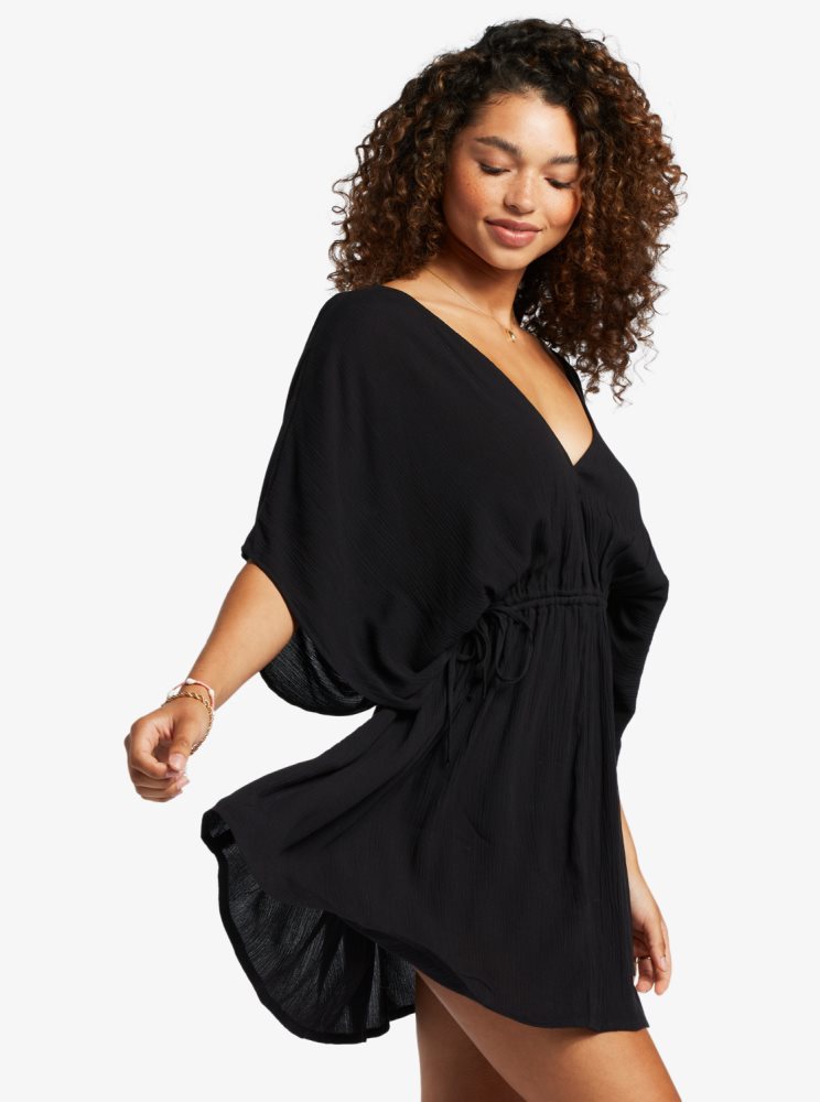 Dark Grey Women's Roxy Sun Baby Swim Cover-Up Dress | USA KDSP-58319