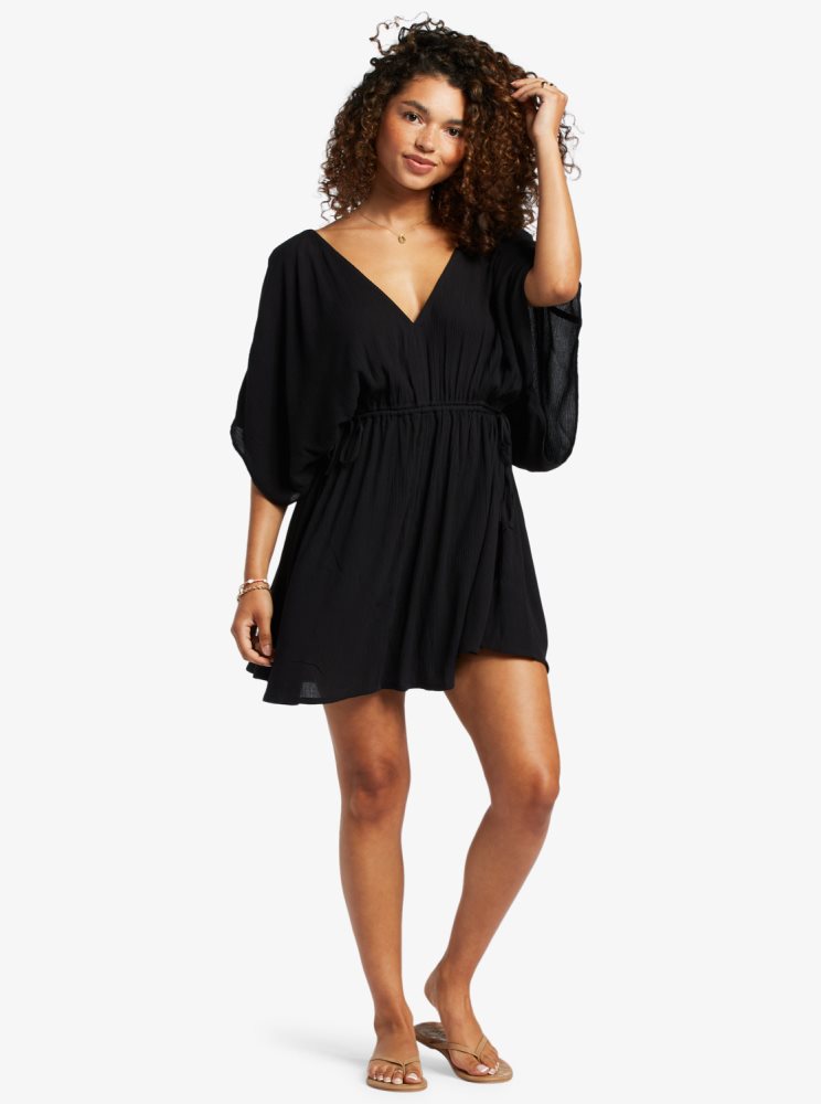 Dark Grey Women's Roxy Sun Baby Swim Cover-Up Dress | USA KDSP-58319