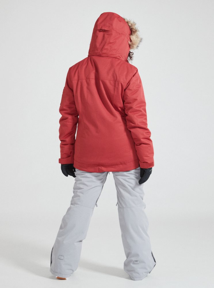 Dark Red Women's Roxy Meade Insulated Ski Jackets | USA YIJS-78293