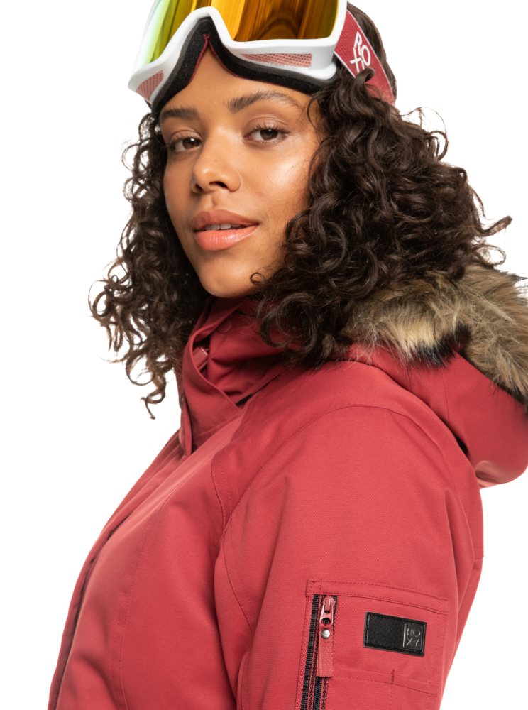 Dark Red Women's Roxy Meade Insulated Ski Jackets | USA YIJS-78293