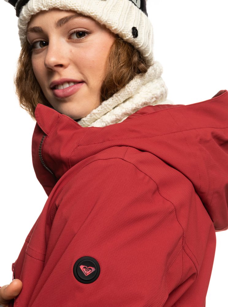 Dark Red Women's Roxy Stated WarmLink Ski Jackets | USA TEWA-41206